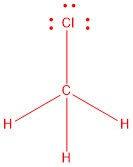Lewis structure of  chloromethane