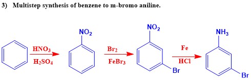 synthesis of bromoaniline from benzene